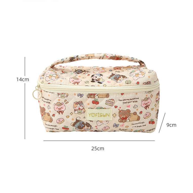 Padded Doodle Print Zip-Top Cosmetic Bag - view 2