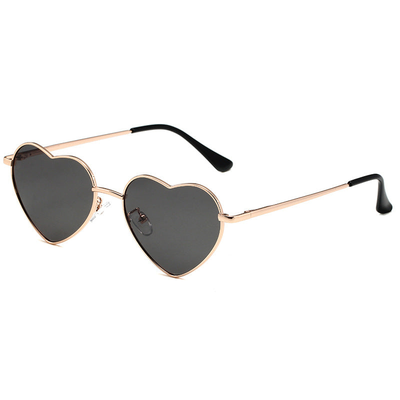 Heart Shaped Metal Frame Sunglasses - Color_1