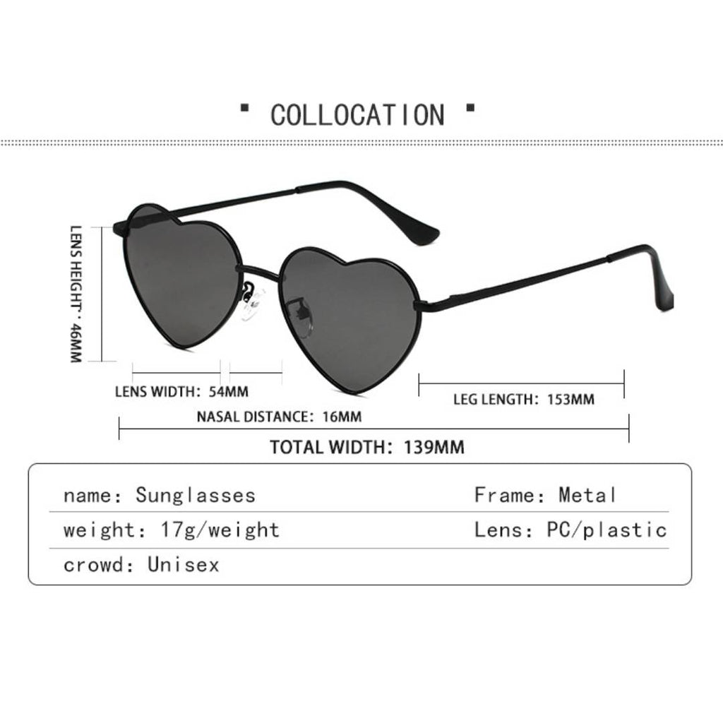 Heart Shaped Metal Frame Sunglasses - Color_10 - 1
