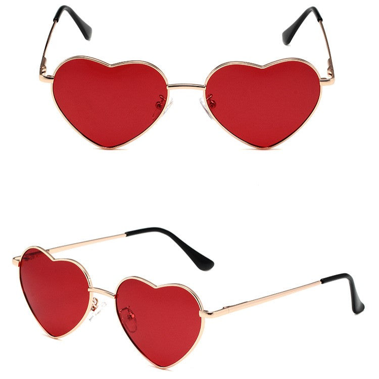 Heart Shaped Metal Frame Sunglasses - Color_4