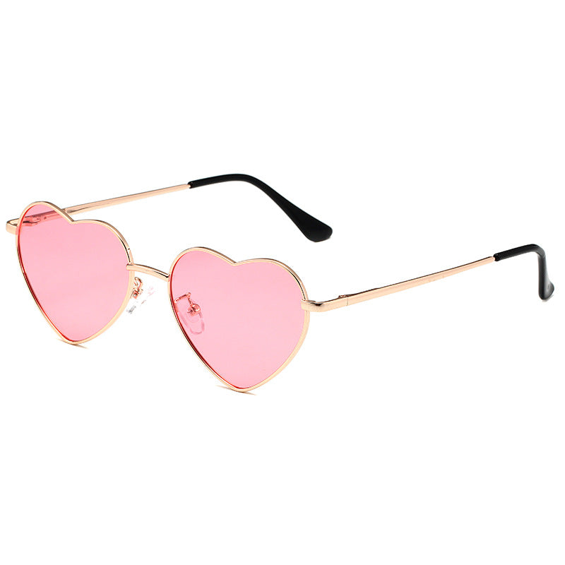 Heart Shaped Metal Frame Sunglasses - Color_5