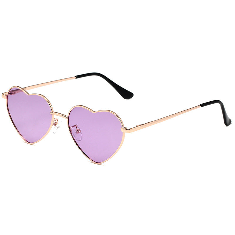 Heart Shaped Metal Frame Sunglasses - Color_6