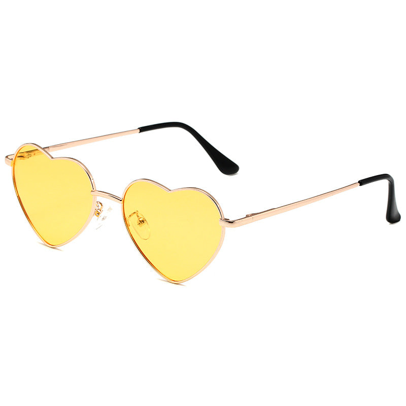 Heart Shaped Metal Frame Sunglasses - Color_7