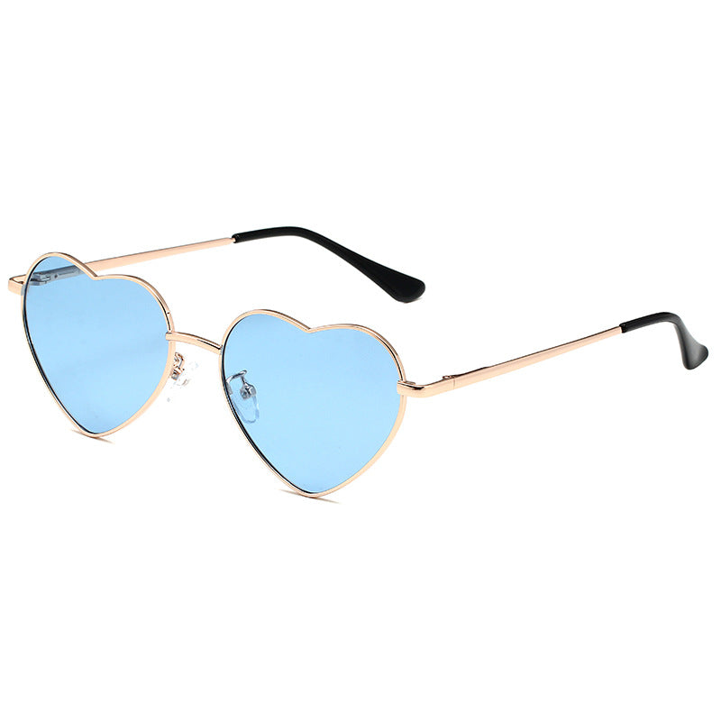 Heart Shaped Metal Frame Sunglasses - Color_8