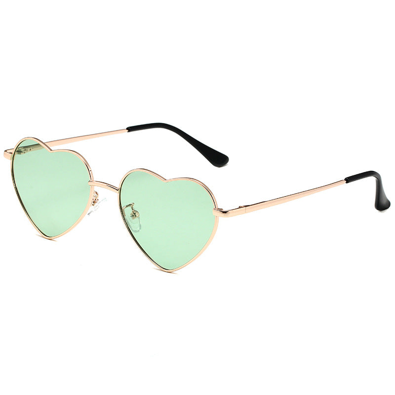 Heart Shaped Metal Frame Sunglasses - Color_9