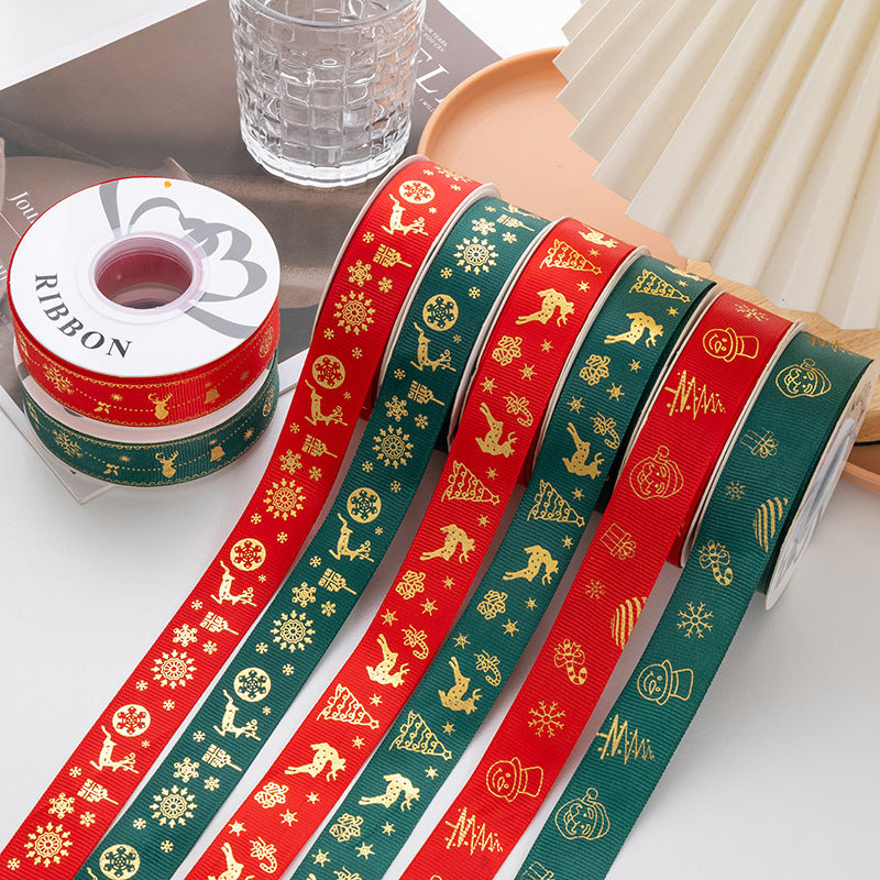 Christmas Foil Print Ribbon for Gift Wrap and Bows - view 3