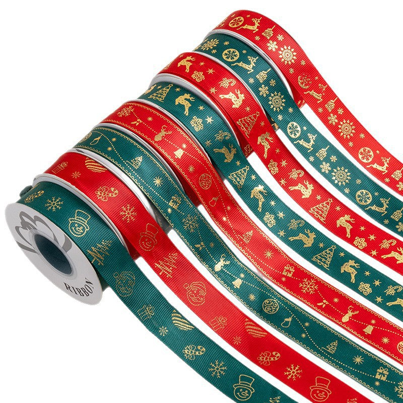 Christmas Foil Print Ribbon for Gift Wrap and Bows - view 4