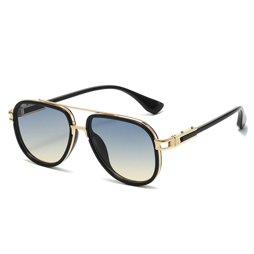 Retro Double Bridge Aviator Sunglasses - Green