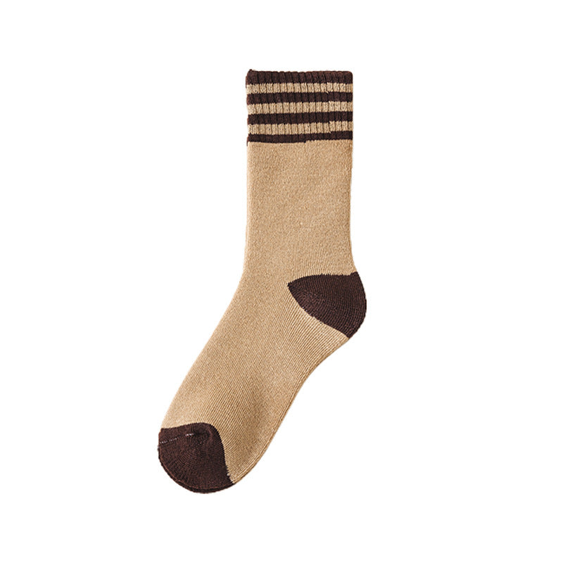 Varsity Stripe Cuff Colorblock Terry Socks