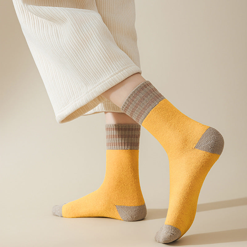 Varsity Stripe Cuff Colorblock Terry Socks - view 1