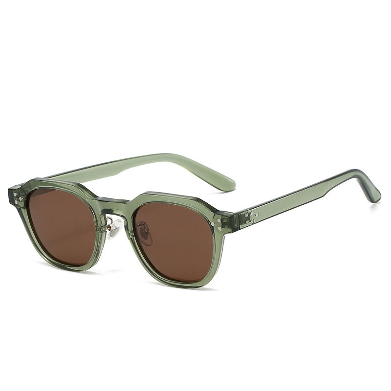 Keyhole Bridge Square Frame Sunglasses - C12