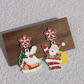 Christmas Charm Mismatched Drop Earrings - Santa