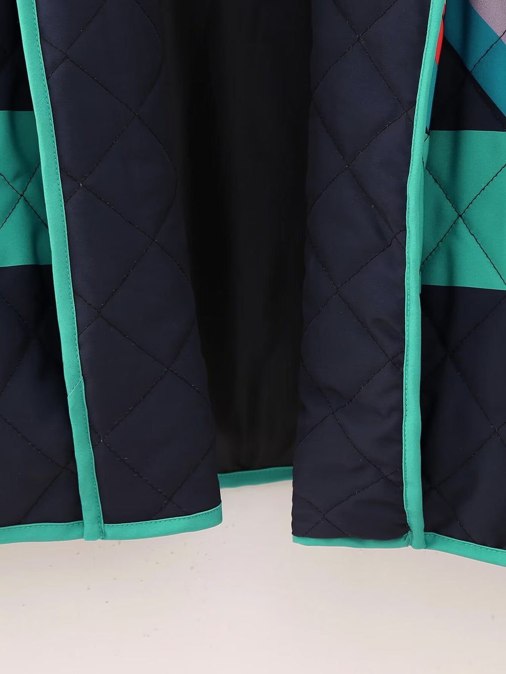 Geometric Patchwork Quilted Oversized Jacket - Decor - 4