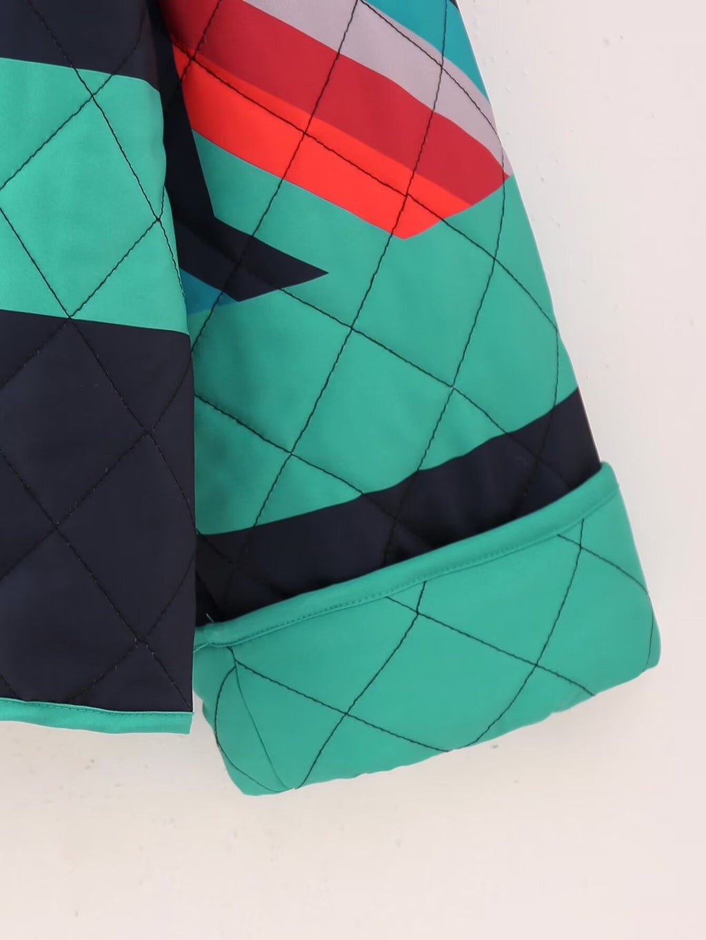 Geometric Patchwork Quilted Oversized Jacket - Decor - 5