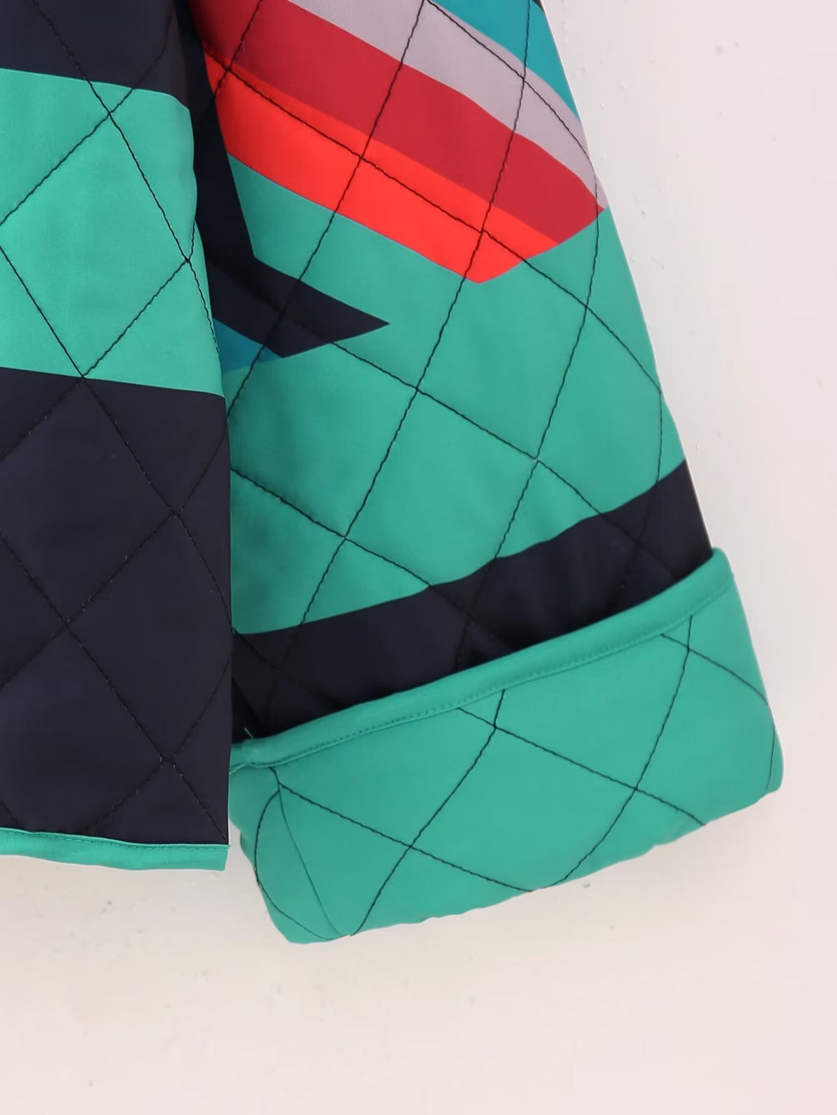 Geometric Patchwork Quilted Oversized Jacket - Decor - 5
