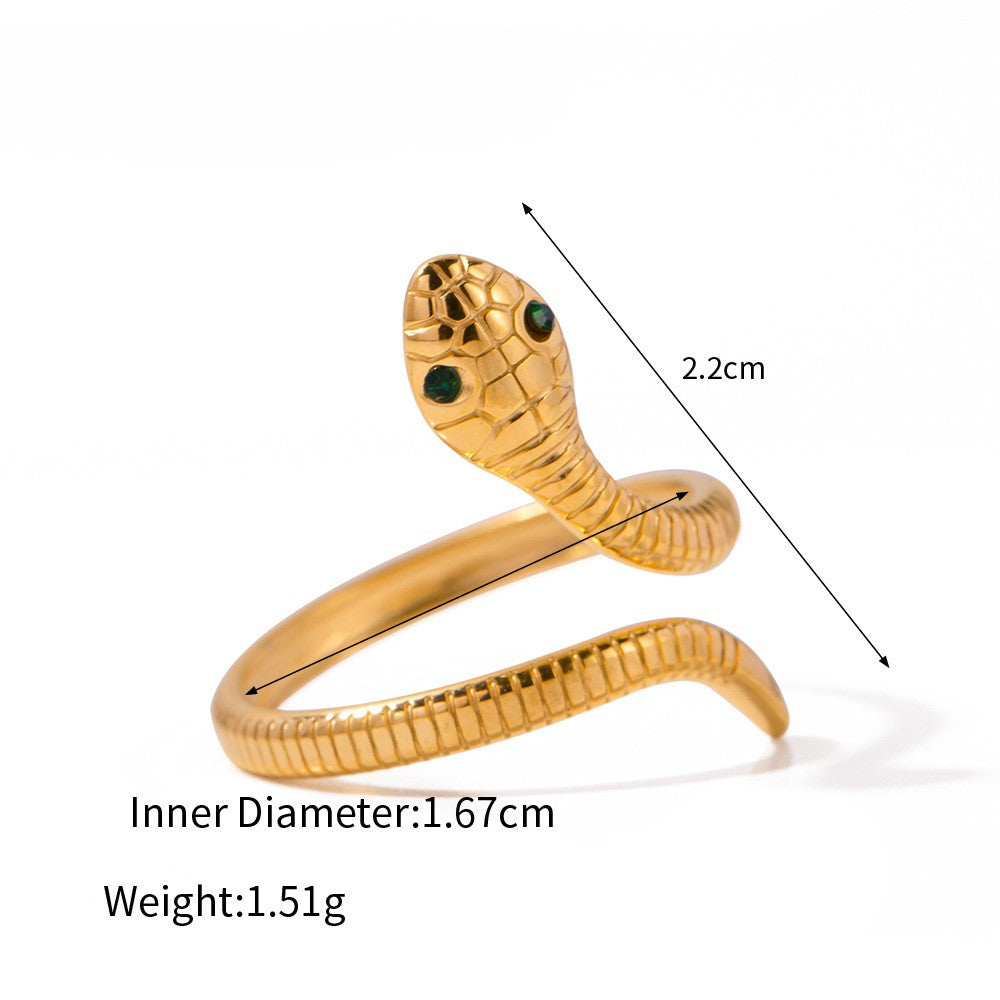 Wrapped Snake Open Statement Ring - Gold