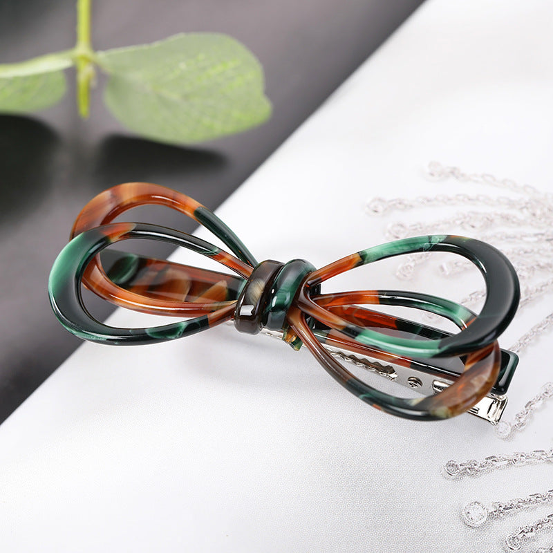 Openwork Bow Acetate Hair Pin - Color_03
