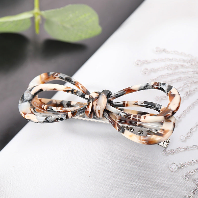 Openwork Bow Acetate Hair Pin - Color_04