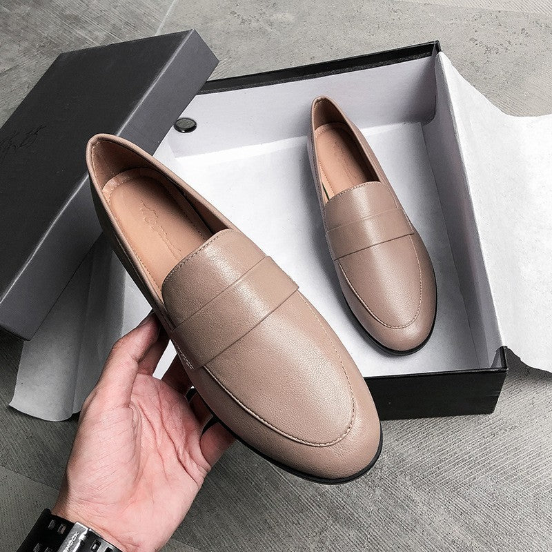 Classic Penny Loafers with Low Block Heel