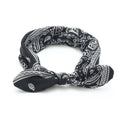 Paisley Bandana Knotted Bow Headband - Black