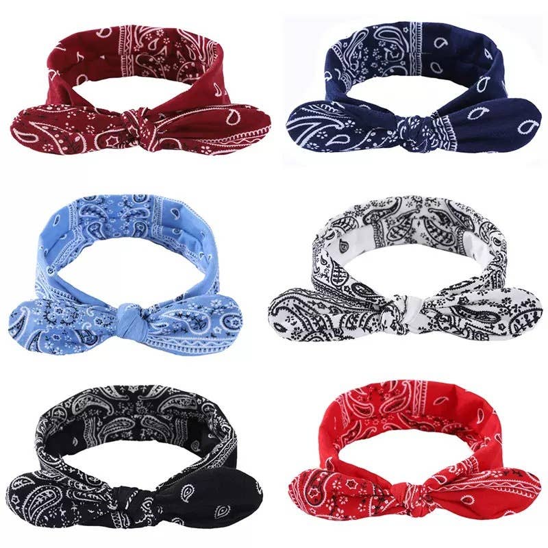 Paisley Bandana Knotted Bow Headband
