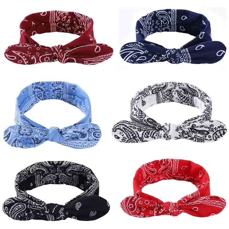 Paisley Bandana Knotted Bow Headband - view 3