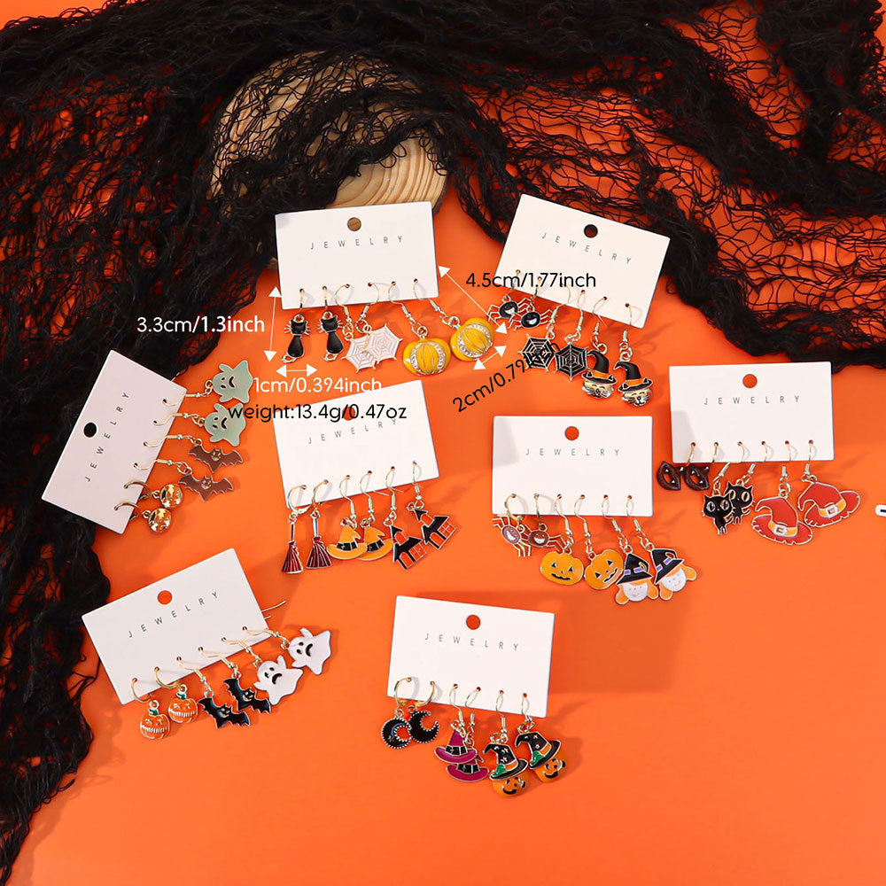 Halloween Charm Dangle Earring Set Of Three Pairs - view 1