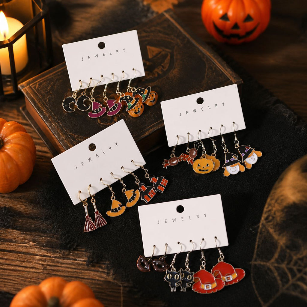 Halloween Charm Dangle Earring Set Of Three Pairs - view 2