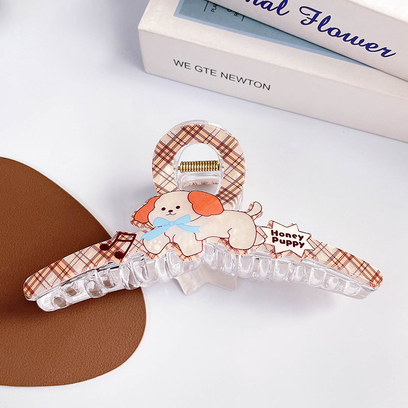 Puppy Cherry Bow Acrylic Claw Clip - Bow