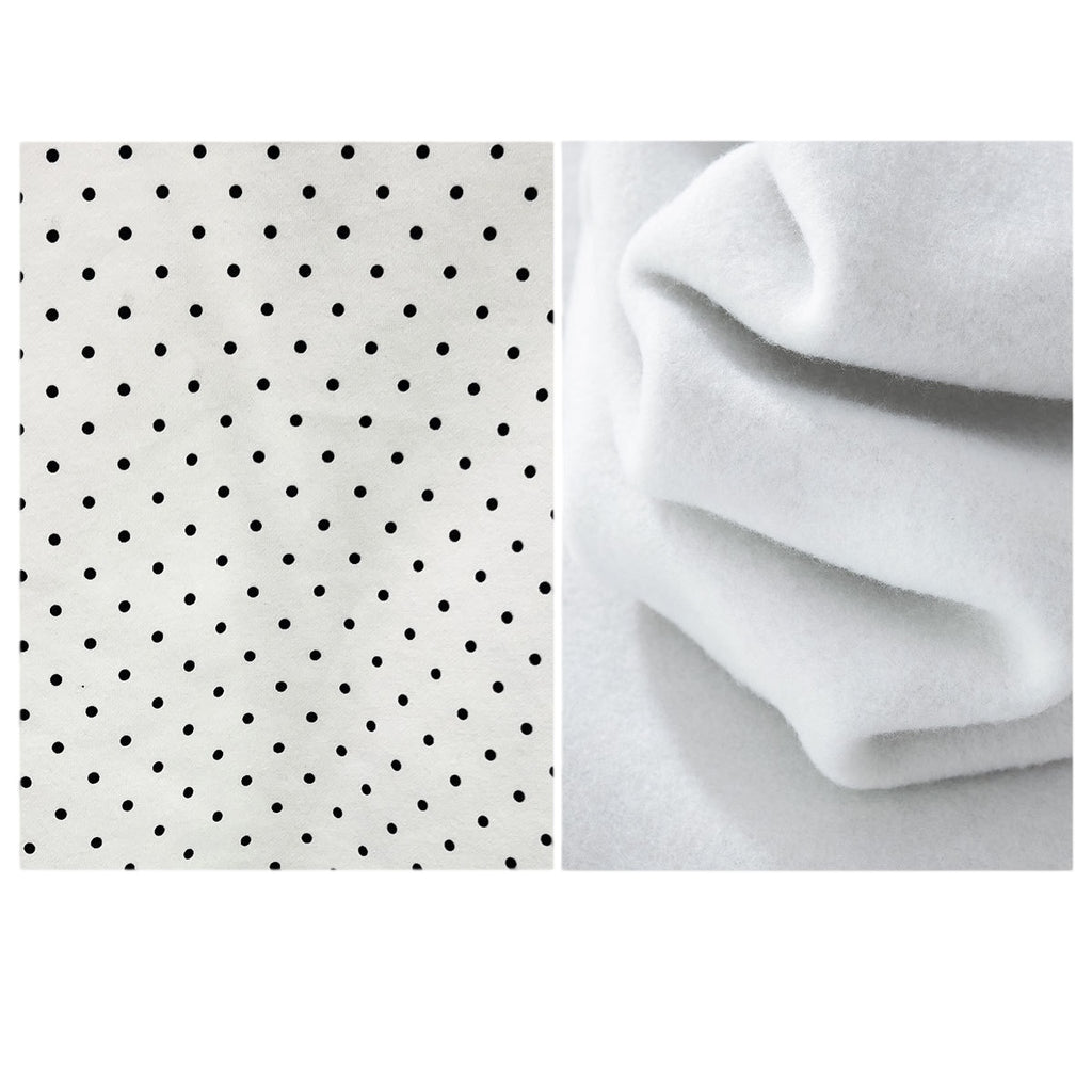 Dotted Mock Neck Pullover Sweatshirt with Ribbed Hem - White - 6