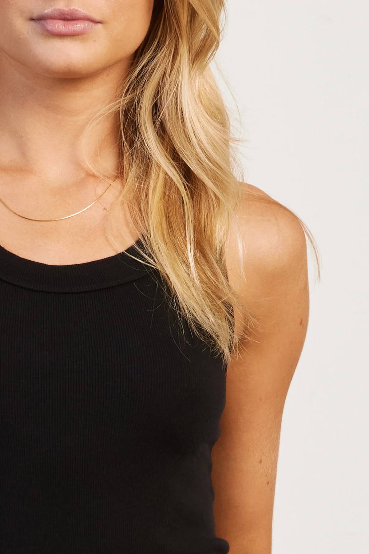 Everyday Ribbed Knit Tank Top - Black - 3