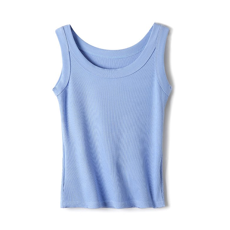 Everyday Ribbed Knit Tank Top - Lightblue