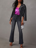 High Rise Stretch Flare Leg Jeans - Black