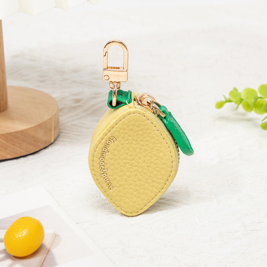 Fruit Shaped Zip Pouch Keychain - Lemon