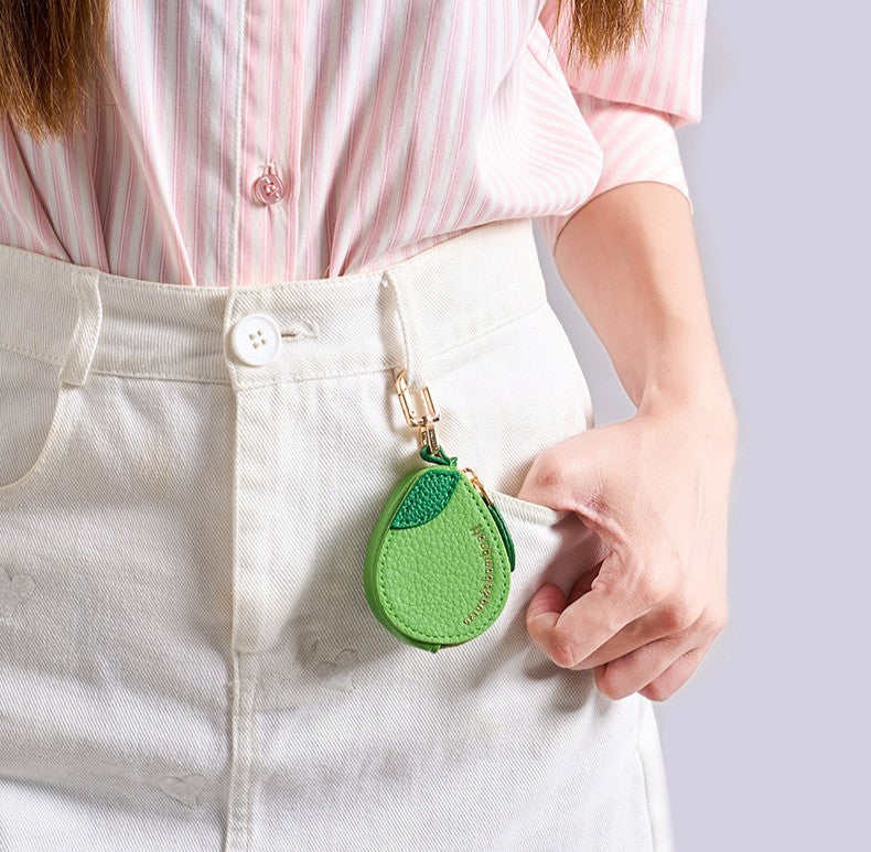 Fruit Shaped Zip Pouch Keychain - Strawberry - 4