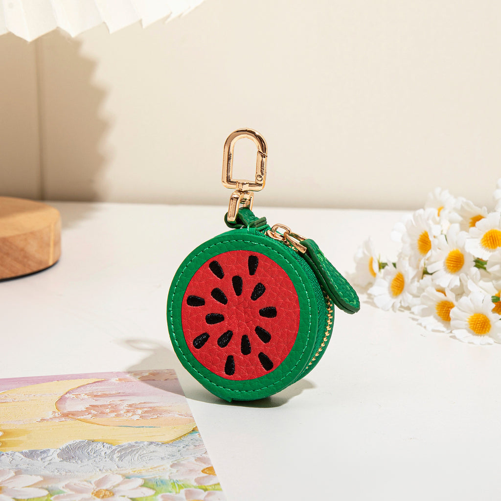 Fruit Shaped Zip Pouch Keychain - Watermelon