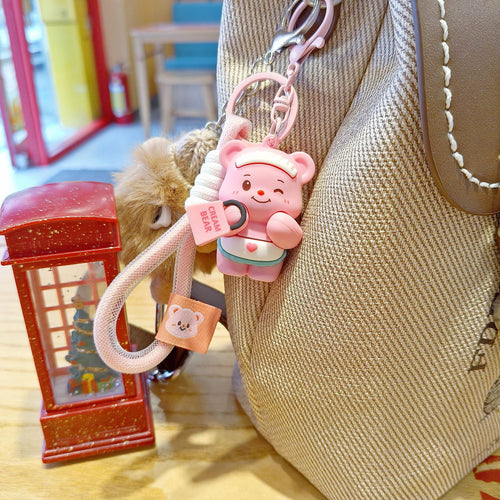 Angel Bear Keychain Bag Charm