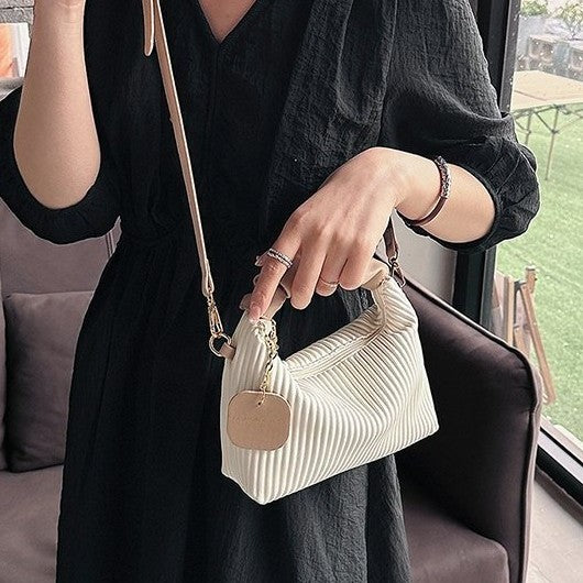 Pleated Mini Bag with Ruched Top Handle