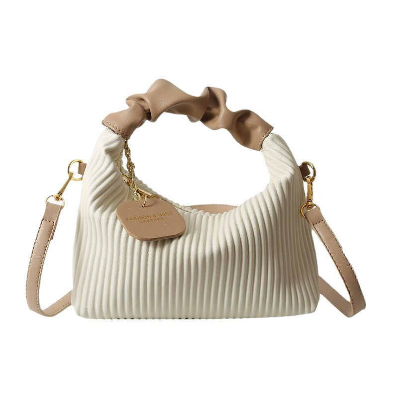 Pleated Mini Bag with Ruched Top Handle