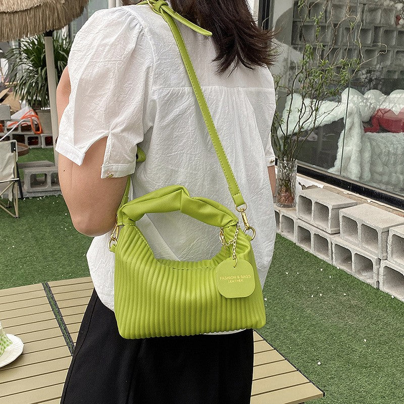 Pleated Mini Bag with Ruched Top Handle