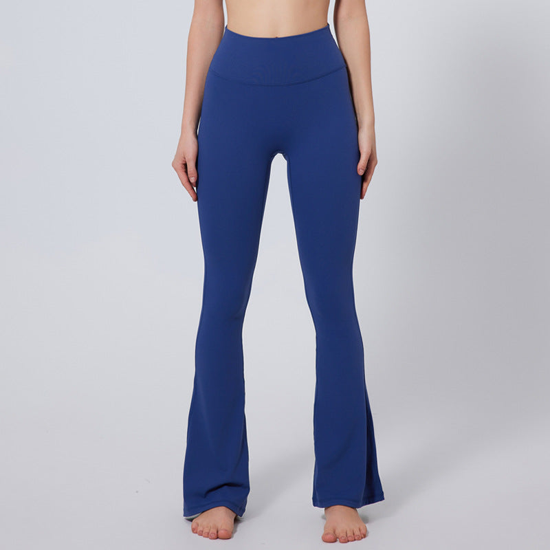 High Waist Flare Yoga Pants - Blue