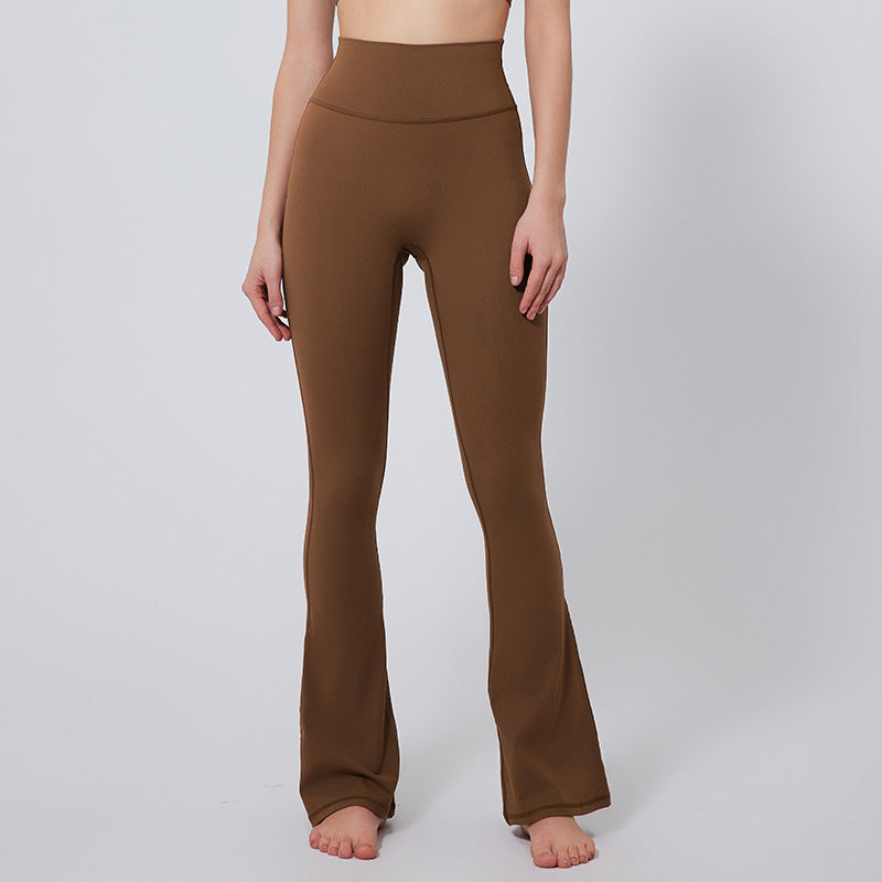 High Waist Flare Yoga Pants - Coffee