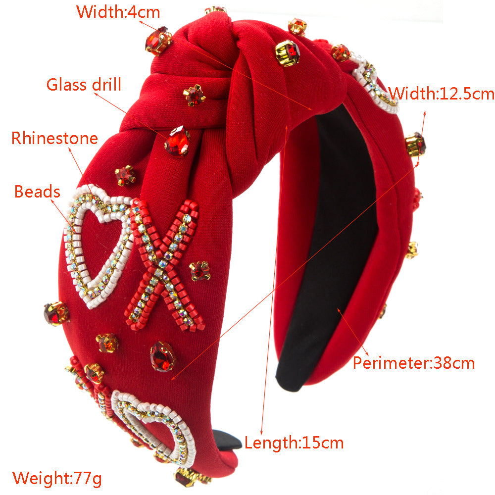 Rhinestone Letter Motif Knot Headband - view 1