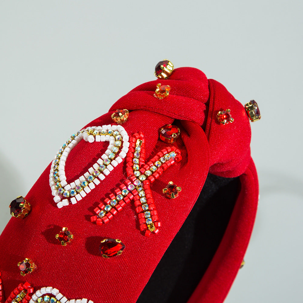 Rhinestone Letter Motif Knot Headband - view 2