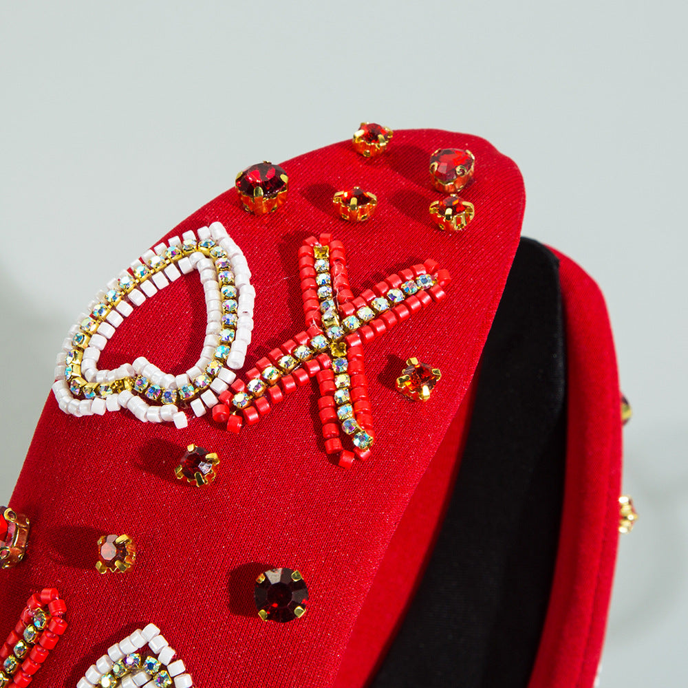 Rhinestone Letter Motif Knot Headband - view 3