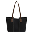 Pebbled Vegan Leather Zip Tote Bag - Black