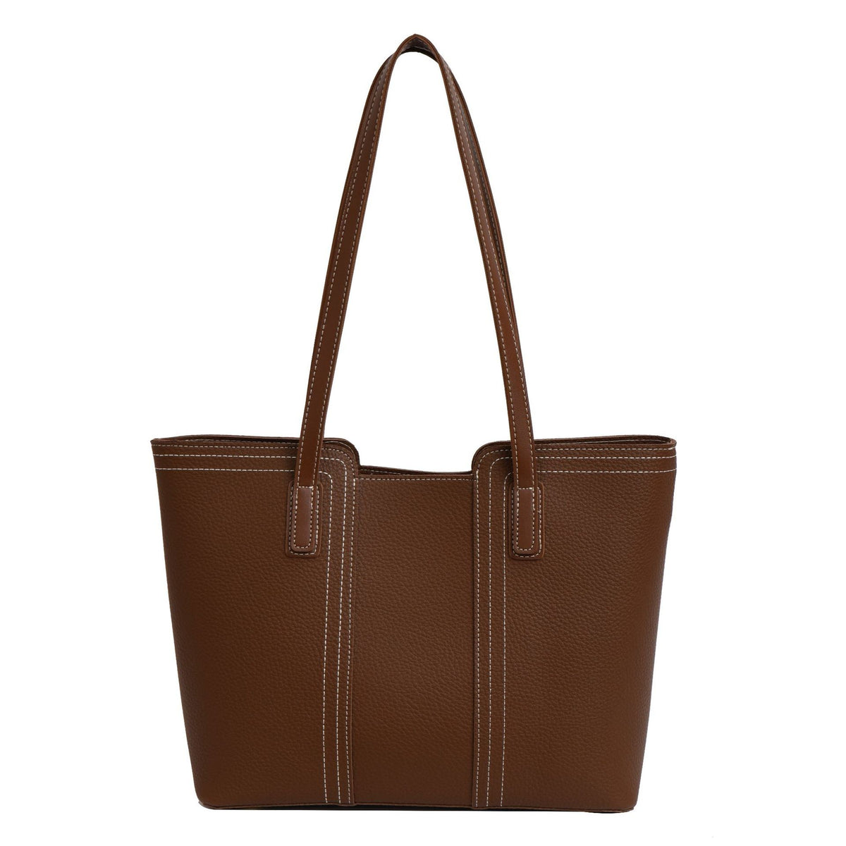 Pebbled Vegan Leather Zip Tote Bag