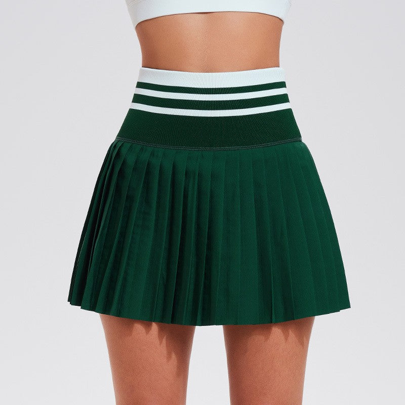 Varsity Stripe High Waist Pleated Tennis Skort
