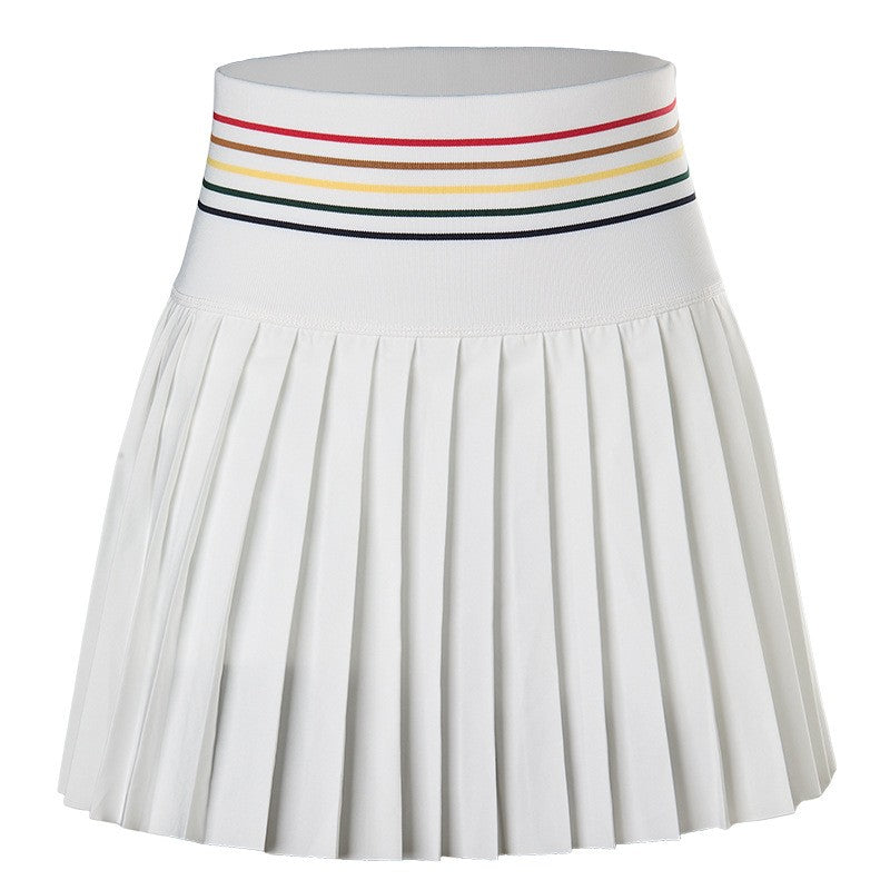 Varsity Stripe High Waist Pleated Tennis Skort