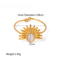 Sunburst Stone Adjustable Statement Ring - White